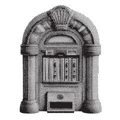 Wall Mural - jukebox halftone grunge vector design element