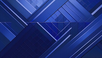 Poster - Dynamic Navy Blue Geometric Abstraction A Vibrant Swirl of Shapes and Textures, Creating an Engaging and Modern Backdrop for Digital Art, Home Decor, or Design Inspiration.
