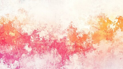 Poster - Abstract watercolor washes of soft pink, orange, and white hues.