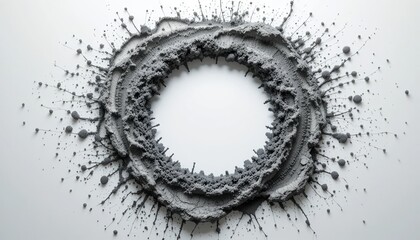Poster - Dynamic circular texture explosion abstract art digital creation modern design close-up conceptual visualization