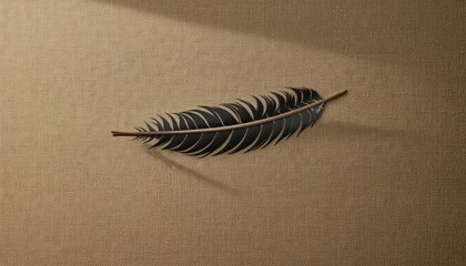 Poster - Floating feather display minimalist interior still life photography soft lighting close-up perspective serenity concept