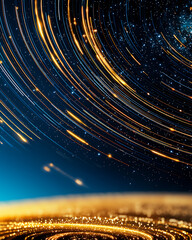 Poster - Celestial motion display night sky digital art cosmic environment abstract viewpoint stellar concept