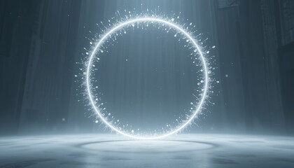 Fototapete - Ethereal light circle creation fantasy realm digital art abstract environment close-up view concept of possibilities and imagination