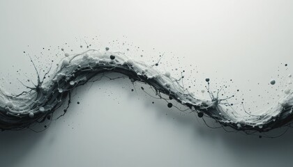 Poster - Dynamic abstract wave art modern gallery digital artwork minimalist environment aerial view creative concept exploration