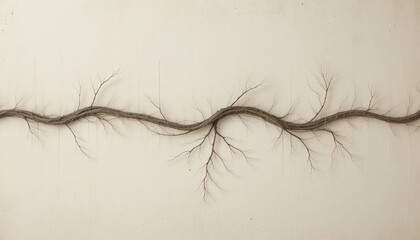 Poster - Artistic representation of root-like structures studio space visual art minimalist environment close-up view nature concept