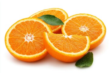 Poster - Fresh orange slices display vibrant color and juicy texture in studio setting