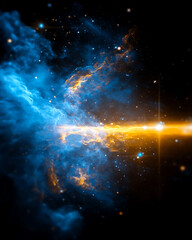 Poster - Cosmic explosion event outer space digital art nebula environment high-resolution viewpoint astrophysics concept