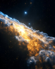Poster - Celestial explosion outer space digital art cosmic environment wide-angle view astrophysical concepts
