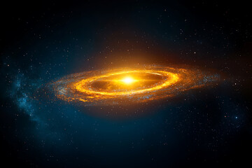 Poster - Celestial event spiraling galaxy outer space digital illustration cosmic environment wide-angle view astrophysics concept