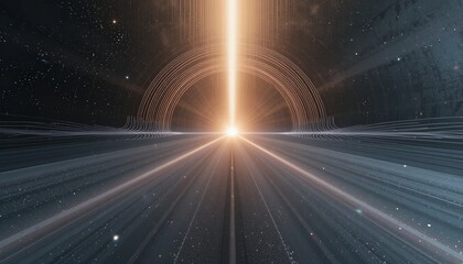 Poster - Cosmic light beam phenomenon outer space digital art sci-fi environment dynamic viewpoint visual experience