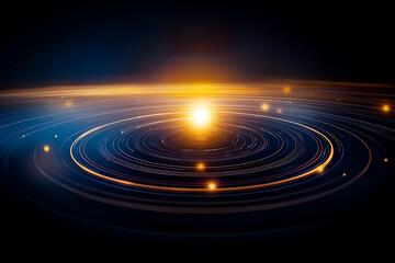 Poster - Cosmic movement of celestial bodies outer space digital art abstract wide angle astronomical concept