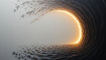 Poster - Dynamic wave motion creating light patterns abstract space digital art surreal environment close-up viewpoint conceptual exploration