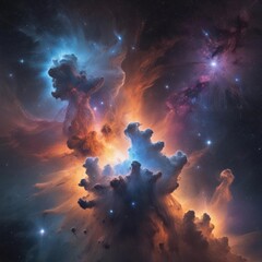 northern lights in space, abstract background with space, northern lights in the sky