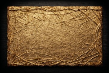 Aufkleber - Golden textured background with straw-like edges suitable for creative designs and crafts