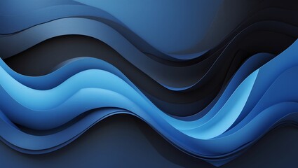 Fototapete - Abstract Blue and Dark Blue Wave Design for Modern Backgrounds