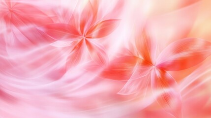Poster - Delicate, ethereal floral pattern in soft pinks and peach.