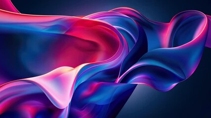 Poster - vibrant abstract design flowing waves of pink, purple, and blue colors create movement, depth, and f