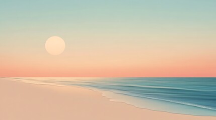 Wall Mural - Peaceful Beach Sunset Scene.