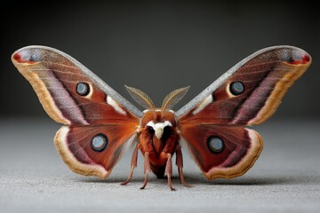 Poster - Magnificent close-up of a colorful moth with intricate patterns in a dark setting