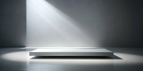 Aufkleber - Elevated Platform with Dramatic Lighting in Minimalist Room Setting