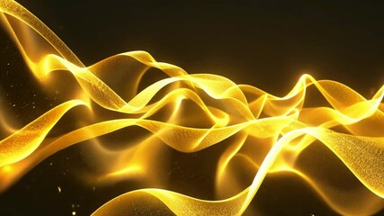 Poster - elegant golden waves mesmerizing abstract background of luminous light and flowing motion, featuring