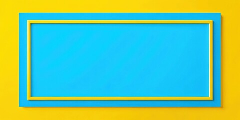 Leinwandbilder - Bright Blue and Yellow Frame Background for Design Projects