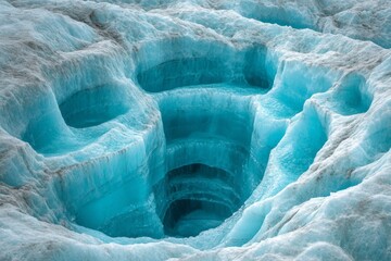 Poster - Stunning formations of ice and glacial meltwater in a natural ice cave during mid-afternoon light