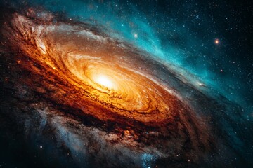 Aufkleber - Vibrant spiral galaxy shining brightly in the vast universe during a stunning cosmic display
