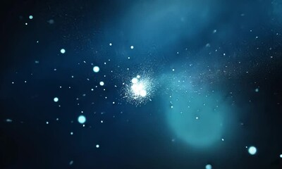 Wall Mural - Dark blue night sky with shimmering white stars across space made with Generative AI technology