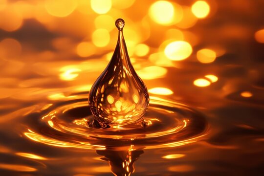 Glowing light background with a curving fluid drop effect