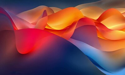 Wall Mural - futuristic colorful wave curves in motion with radiant light and smooth flow made with generative ai