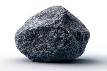 Poster - Large textured rock with natural grey tones displayed on a plain background