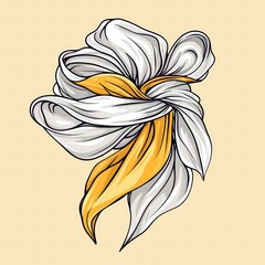 Poster - Beautiful white and yellow flower blooming with vibrant colors against a natural background