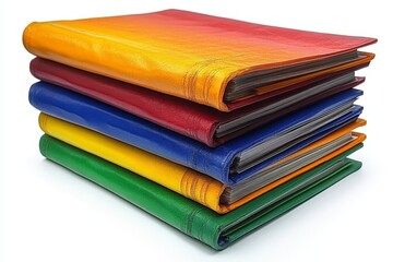 Poster - Colorful stacked binders showcasing vibrant hues for organization and storage solutions