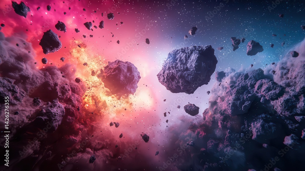 Asteroid mining colony under attack, explosions in zero gravity ...