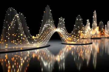 Aufkleber - Dynamic sound waves glowing in vibrant colors create a mesmerizing audio visualization at night