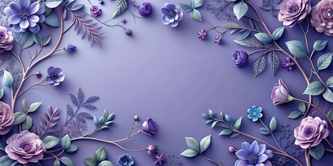 Poster - Elegant Lavender and Purple Floral Border Design for Invitations or Announcements