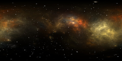 Wall Mural - 360 degree space nebula. giant interstellar cloud with stars, equirectangular projection, environmen