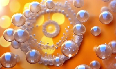 Poster - Glowing fractal flame spiraling with vivid orange and yellow colors made with Generative AI technology

