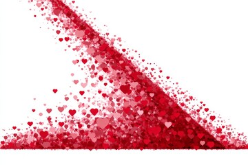 Poster - Red heart confetti falling gracefully to create a festive and romantic atmosphere for celebrations
