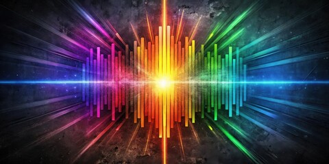 Leinwandbilder - Abstract Colorful Soundwave Energy Burst on Grungy Background
