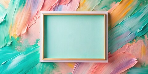 Aufkleber - Pastel Abstract Background with Blank Frame for Text or Image