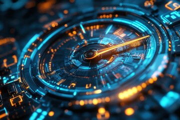 Fototapete - Futuristic technology display