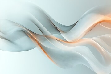 Leinwandbilder - Soft flowing waves create a serene abstract design with gentle orange and white hues in a minimalist composition