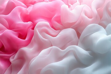 Leinwandbilder - Delicate layers of pink and white fabric create a soft, flowing texture ideal for fashion and design
