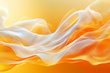 Poster - Dynamic waves of fabric in warm hues create an ethereal effect against a glowing background