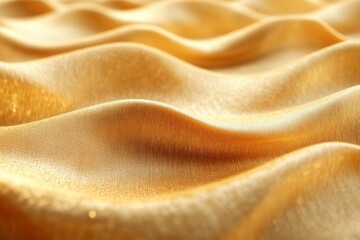 Leinwandbilder - Rich golden fabric creates elegant waves under soft lighting in a textile studio