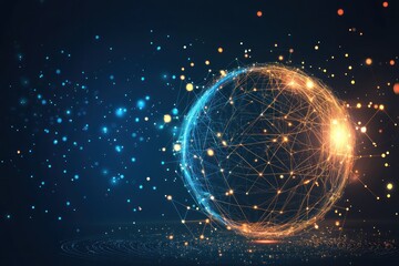 Poster - Global network globe