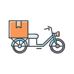 Poster - Delivery Scooter Icon Illustration: Fast Shipping, Logistics, and Transportation