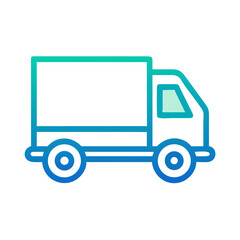 Poster - Modern Gradient Delivery Truck Icon on Black Background for Logistics and Transport